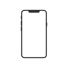 Smartphone blank screen icon in flat style. Mobile phone vector illustration on white isolated background. Telephone business concept.