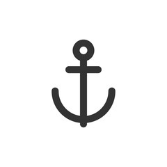 Boat anchor icon in flat style. Vessel hook vector illustration on white isolated background. Ship equipment business concept.