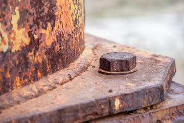 Bracing a powerful support on the construction of the bridge.