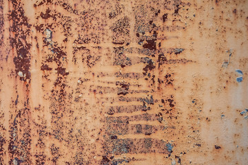 Rusty coating of a powerful bridge pylon