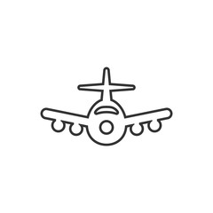 Plane icon in flat style. Airplane vector illustration on white isolated background. Flight airliner business concept.