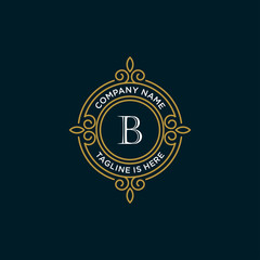 luxury monogram letter B logotype. premium brand icon. elegant alphabet/initial frame design vector. can be used for beauty industry, cosmetics, salon, boutique, spa, company, corporate, etc.