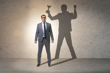 Fototapeta premium Businessman in great achievement concept