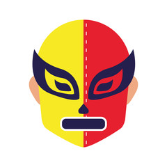 Fototapeta na wymiar mexican mask of fighter fill style icon