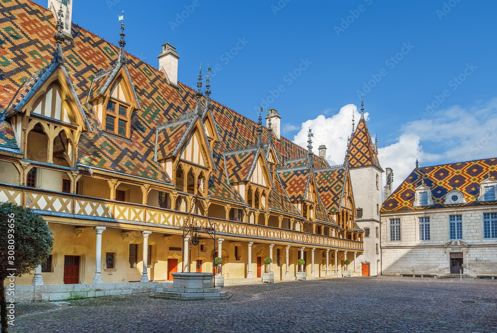 Sticker hospices de beaune, beaune, france