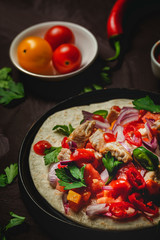 Homemade Mexican Tacos on white backghround