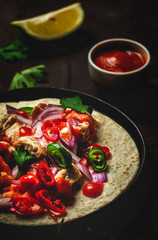 Homemade Mexican Tacos on white backghround