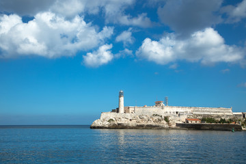 Fototapeta na wymiar Castillo Del Morro lighthouse in Havana in Cuba