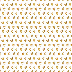 golden hearts on a white background pattern