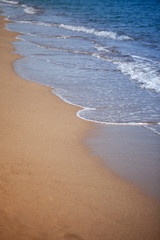 Sea waves hit the shore