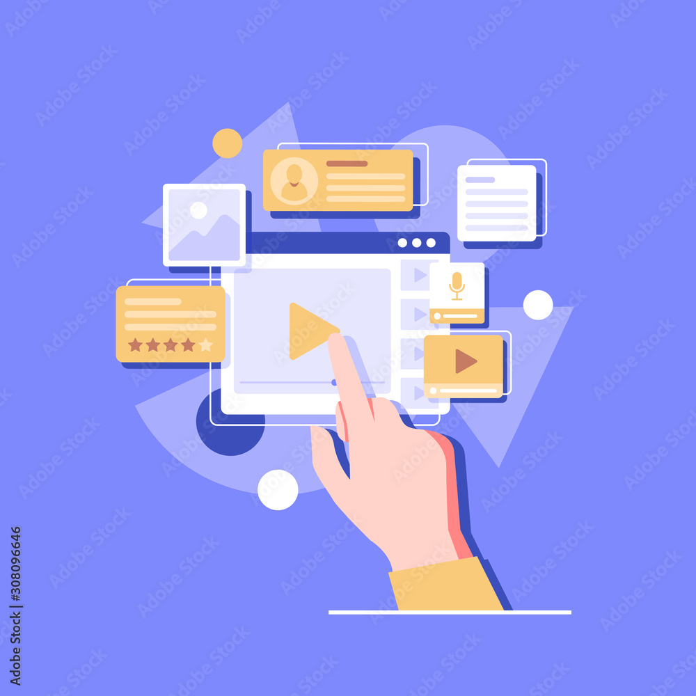 Poster user interface design, application development and ui, ux design. creative vector