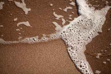 Sea waves hit the shore