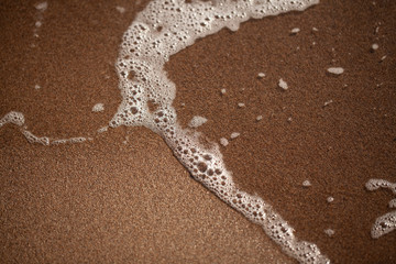 Sea waves hit the shore