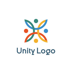 creative unity logo design vector template illustration. teamwork concept icon. social icon vector