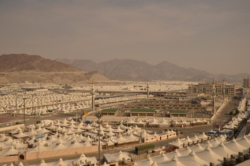 MIna Hajj Tents, Mecca, Saudi Arabia, Pilgrimage will stay in these tent in Mina, when Hajj Season