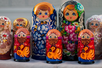 Russian nesting dolls on the street