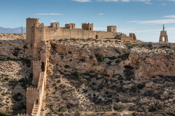 Fototapeta na wymiar Fortified Walls of Alcazaba Almeria Spain