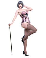 Tall sexy woman corset.