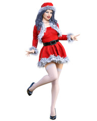 Young beautiful Santa girl.