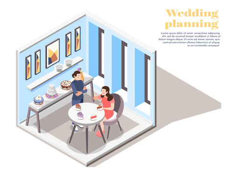 Wedding Planning Isometric Composition