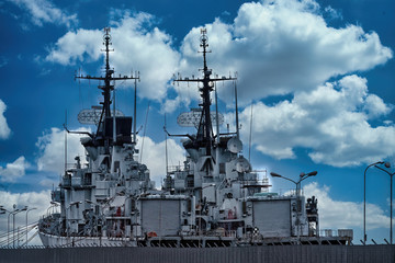 Fototapeta premium military ship in a harbour
