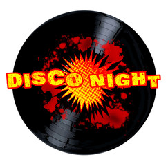 Obraz premium Disco Night Exploding Long Playing Record