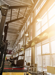 Modern fitness center with high tech interior.