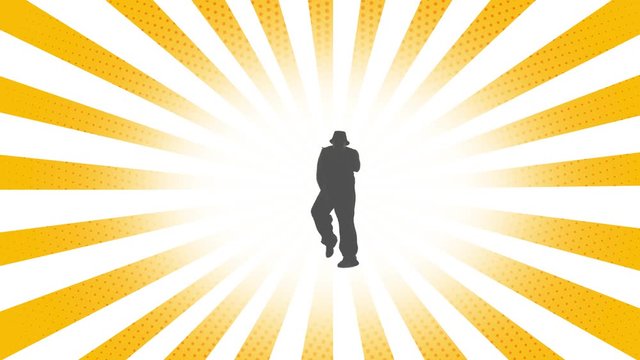 Silhouette of young man doing hip hop dances