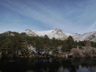 La Maliciosa from the valley of La Barranca in the National Park of the Sierra de Guadarrama. Madrid's community. Spain