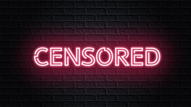 red neon video animation censored