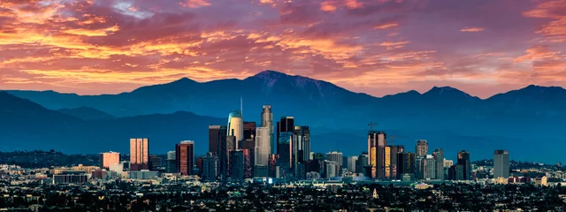 Fotobehang Los Angeles Skyline at sunset © Larry Gibson