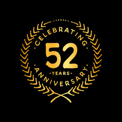 Fototapeta premium 52 years design template. 52nd vector and illustration.