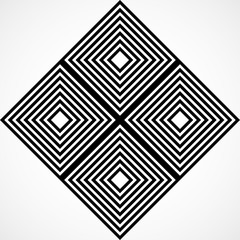 Abstract square with lines, geometric shape. Vector design elements