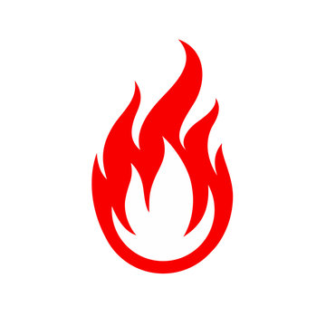 Flame Icon. Fire Spurts Logotype or Hot Burn Symbol. Warning About the Fire Danger Fire Attention Icon, Bonfire Illustration