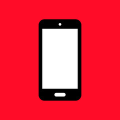 cell phone vector icon, black and white phone icon