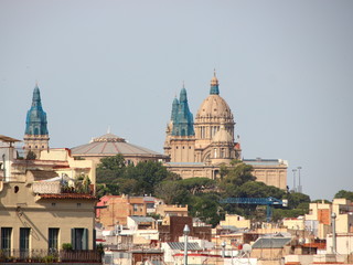 Fototapeta na wymiar City View over Museum of Catalonia National Art