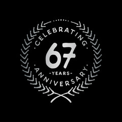 67 years design template. 67th vector and illustration.