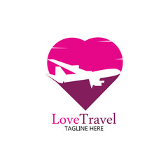 Love Travel logo vector icon design template