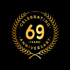 69 years design template. 69th vector and illustration.