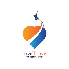 Love Travel logo vector icon design template
