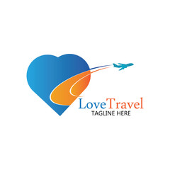 Love Travel logo vector icon design template