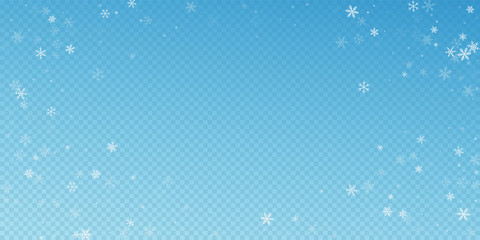 Sparse snowfall Christmas background. Subtle flyin