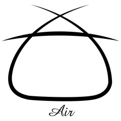 Symbol of the alchemical element of air from smooth lines.