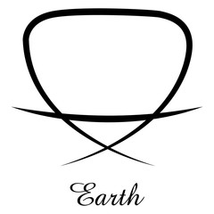 Symbol of the alchemical element of the earth from smooth lines.