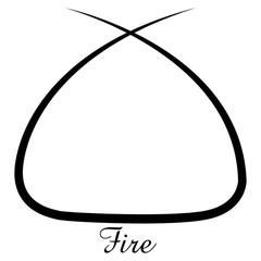Symbol of the alchemical element of fire from flowing lines.