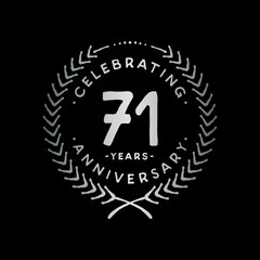 71 years design template. 71st vector and illustration.