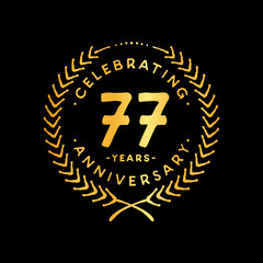 Fototapeta premium 77 years design template. 77th vector and illustration.
