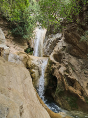 The waterfall of Linarejos in the Cerrada de Utrero. Natural Park of the Sierra de Cazorla, Segura and Las Villas. In Jaén, Andalusia. Spain