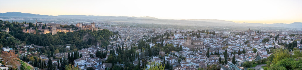 Panoramic view of Alhambra, Spain