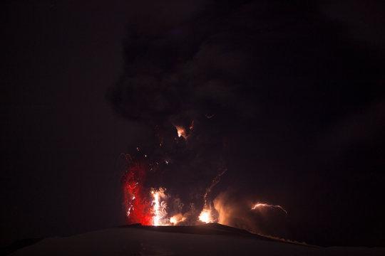 The 2010 eruptions of Eyjafjallaj&ouml;kull were volcanic events at Eyjafjallaj&ouml;kull in Iceland which, although relatively small for volcanic eruptions, caused enormous disruption to air travel.